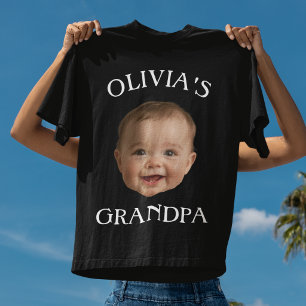 Custom Baby Photo Grandpa Personalized Name Grandp T-Shirt