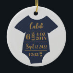 Custom Baby Photo Keepsake First Christmas  Ceramic Ornament<br><div class="desc">A sweet keepsake gift for baby’s first Christmas. Add the baby’s name,  weight,  height,  birth date,  and time as well as a photo using the personalization feature. Parents will always cherish this ornament when they put up their decorations year after year!</div>