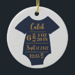 Custom Baby Photo Keepsake First Christmas  Ceramic Ornament<br><div class="desc">A sweet keepsake gift for baby’s first Christmas. Add the baby’s name,  weight,  height,  birth date,  and time as well as a photo using the personalization feature. Parents will always cherish this ornament when they put up their decorations year after year!</div>