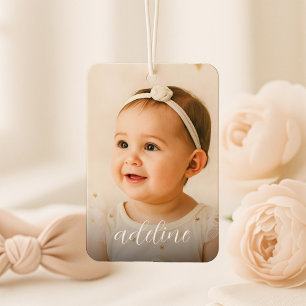 Custom Baby Photo Name Script  Air Freshener