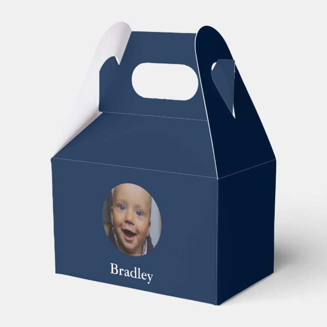 Custom baby photo personalized favor box (Front Side)