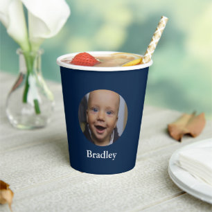 Custom baby photo personalized paper cups