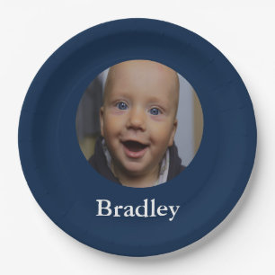 Custom baby photo personalized paper plate