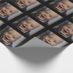 Custom baby photo personalized wrapping paper