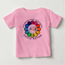 Custom Baby Photo Rainbow Flower Toddler T-Sh