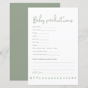 Custom Baby Predictions Baby Shower Game Neutral