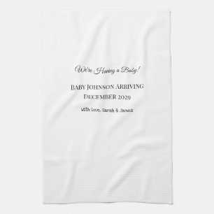 Custom Baby Reveal Card Kitchen Towel