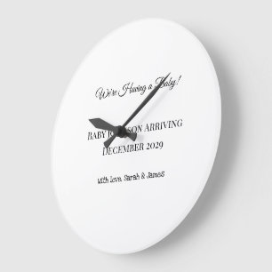 Custom Baby Reveal Card Large Clock