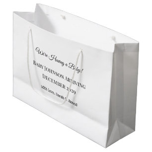 Custom Baby Reveal Card Large Gift Bag