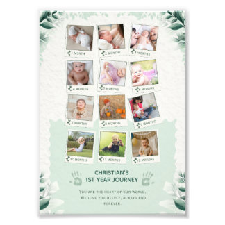 Custom Baby’s 1st Year Journey Photo Collage Print