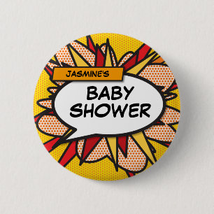 Custom Baby Shower Comic Book 2 Inch Round Button