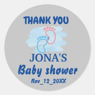 Custom Baby Shower footprint Thank You Stickers 