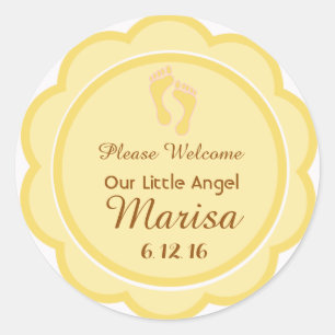 Custom Baby Shower Footprints Favour Sticker Tag