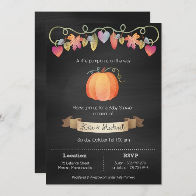 Custom Baby Shower Invitations (Front/Back)