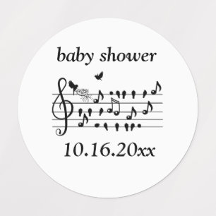 Custom Baby Shower Music Bird Notes Keepsake