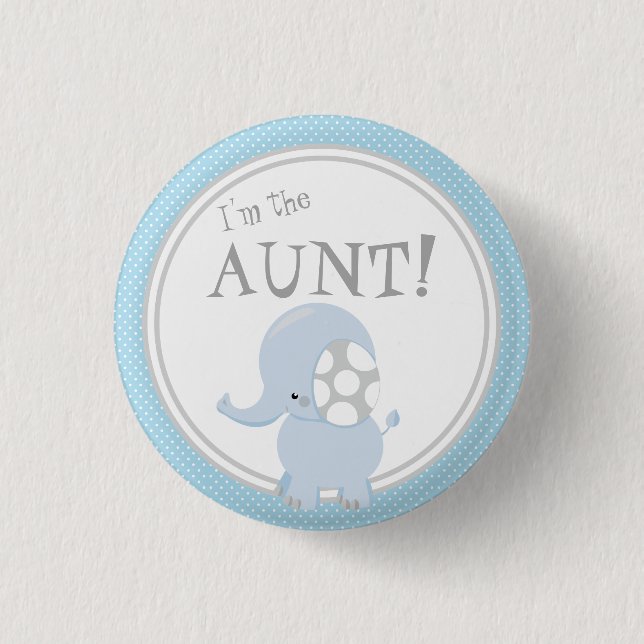 Custom Baby Shower Party I'm the Aunt Button (Front)