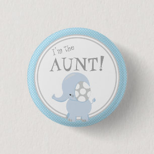 Custom Baby Shower Party I'm the Aunt Button