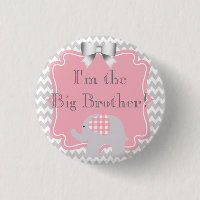 Custom Baby Shower Party I'm the Big Bro Button
