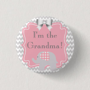 Custom Baby Shower Party I'm the Grandma Button