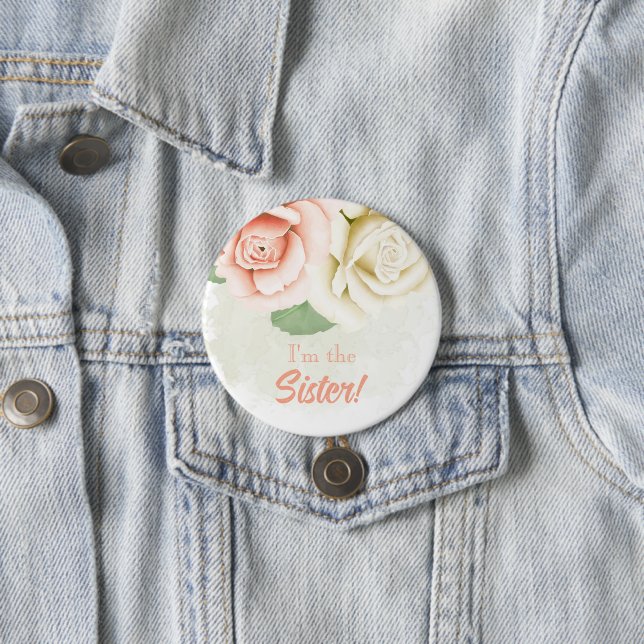Custom Baby Shower Party I'm the Sister Button (In Situ)