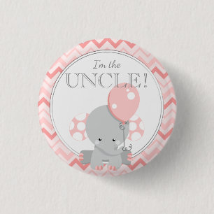 Custom Baby Shower Party I'M THE UNCLE 1 Inch Round Button