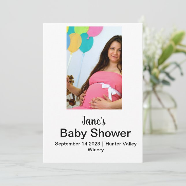 Custom baby shower photo collage invitation (Standing Front)