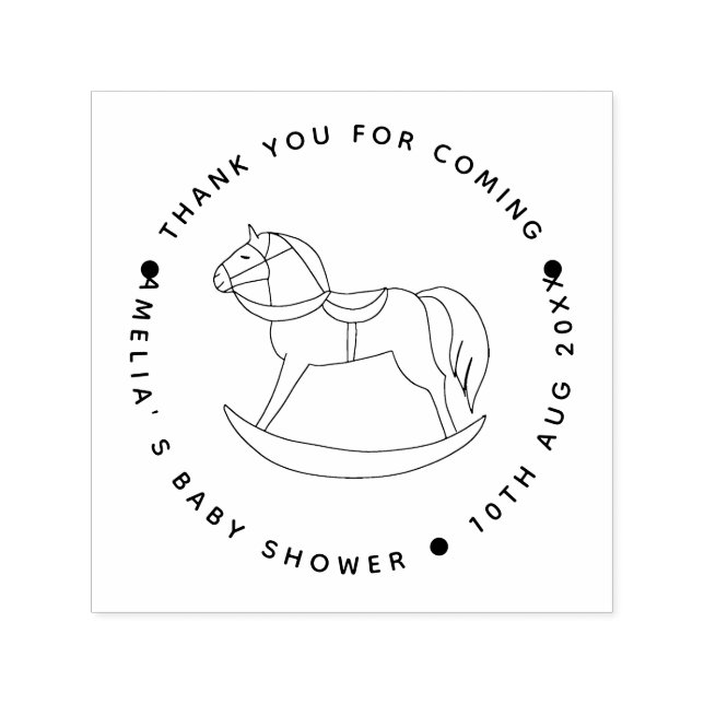 Custom Baby Shower Thank You Rubber Stamp (Design)