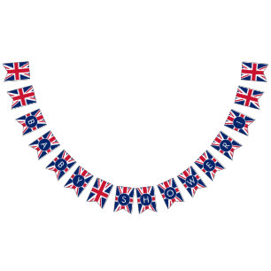Custom Baby Shower Union Jack Bunting Flags