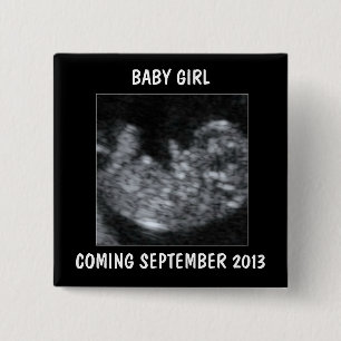 Custom Baby Ultrasound Photo 2 Inch Square Button