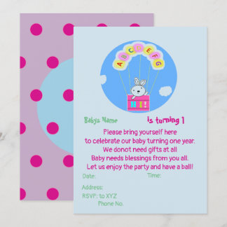 Custom Babys 1st birthday invitation
