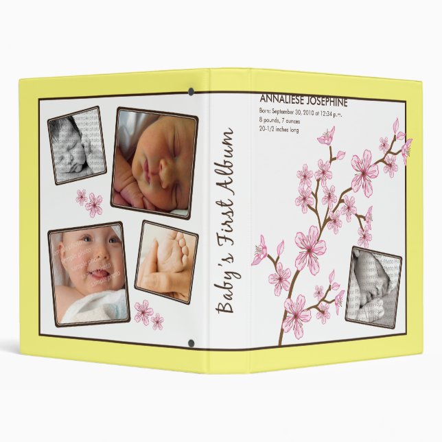 Custom Baby's First Album :: Lemon Cherry Blossom Binder (Background)