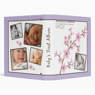 Custom Baby's First Album :: Lilac Cherry Blossom Binder
