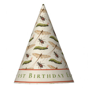 Custom Baby's First Birthday Fun Bug Pattern   Party Hat