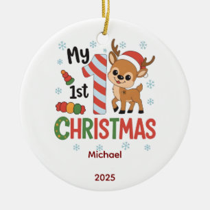 Custom Babys First Christmas Bauble, Baby 2025 Ceramic Ornament
