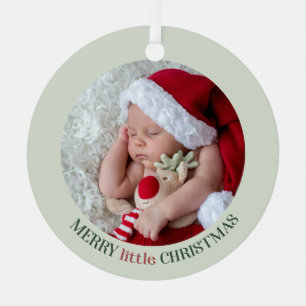 Custom Baby's First Christmas Photo Metal Ornament