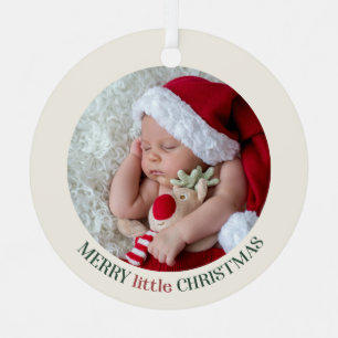Custom Baby's First Christmas Photo Metal Ornament