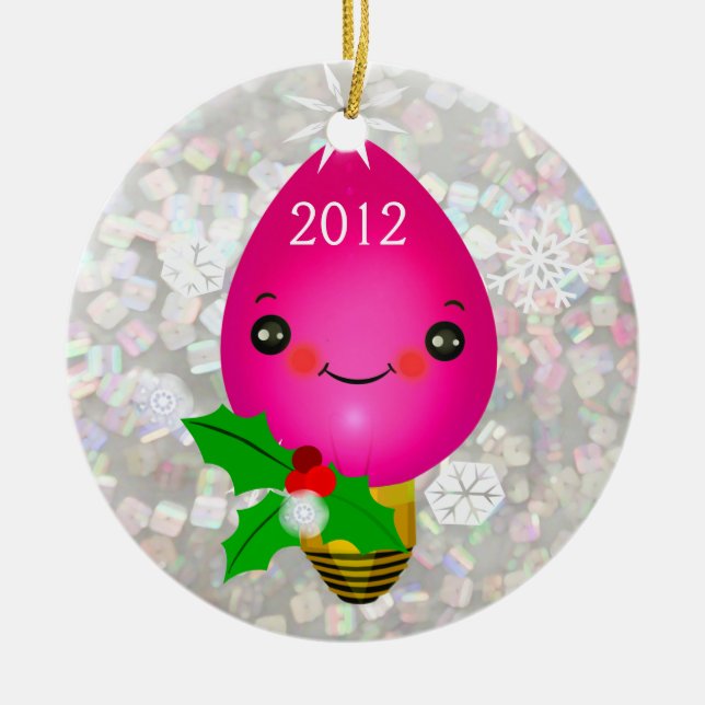 Custom Baby's First Christmas Photo Ornament (Front)
