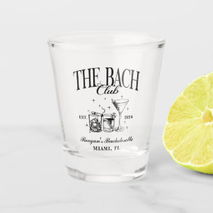 Custom Bach Club Bachelorette Retro Cocktail Black Shot Glass