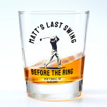 Custom Bachelor Party Favour Golf Trip Groomsmen  Shot Glass<br><div class="desc">Raise a toast to the groom-to-be with this "Last Swing Before the Ring" custom shot glass! Perfect for a bachelor party golf trip,  this stylish and fun design adds a personal touch to the celebration. Cheers to the fairways and forever!</div>