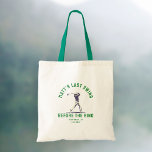 Custom Bachelor Party Favour Golf Trip Groomsmen Tote Bag<br><div class="desc">Carry your bachelor party essentials in style with this "Last Swing Before the Ring" custom tote bag! A fun and modern design,  perfect for golf trips,  wedding celebrations,  and groomsmen gifts!</div>