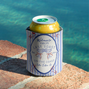 Custom Bachelorette Last Toast on the Coast Can Cooler