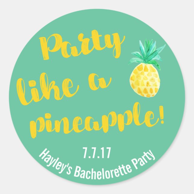 Custom Bachelorette or Bridal Shower Stickers (Front)