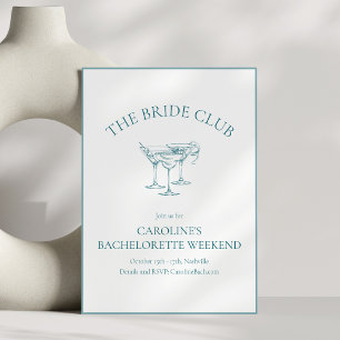 Custom Bachelorette Party Cocktail Social Club Invitation