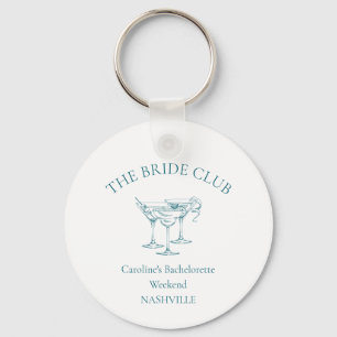 Custom Bachelorette Party Cocktail Social Club Keychain