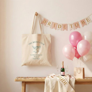 Custom Bachelorette Party Cocktail Social Club Tote Bag