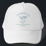 Custom Bachelorette Party Cocktail Social Club Trucker Hat<br><div class="desc">Get the party started with this fun and stylish Custom Bachelorette Party Cocktail Social Club Trucker Hat! Perfect for bachelorette weekends, bridal showers, or girls' night out, this hat adds a personalized touch to your celebration. Featuring a chic cocktail-themed design, you can customize the text to include the bride's name,...</div>