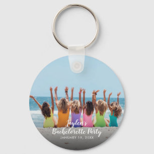 Custom Bachelorette Party Photo Button Keychain