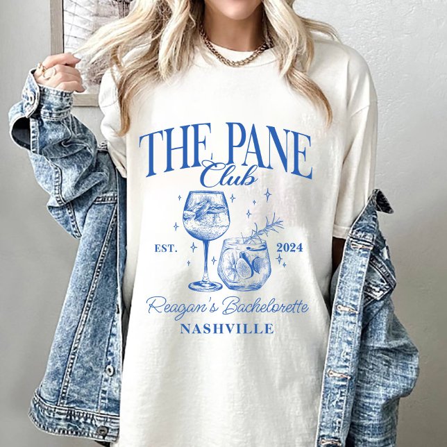Custom Bachelorette Retro Cocktail Blue T-Shirt (Creator Uploaded)
