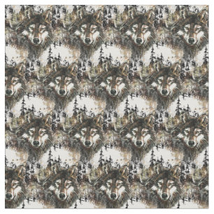 Custom back Colour Wolf Mountain Animal Nature Art Fabric
