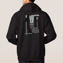 Custom Back Print Modern Urban Building Hoodie